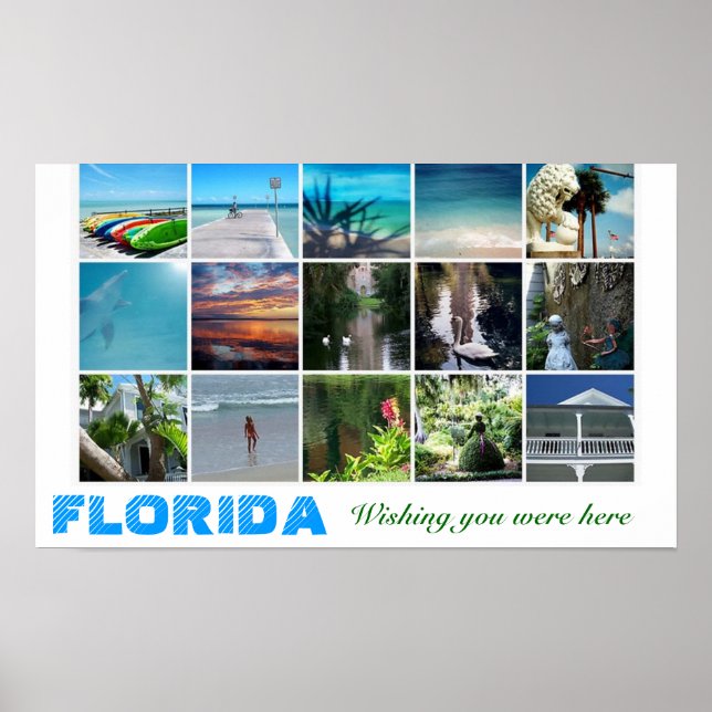 Florida Wishing att du var här på bokaffisch. Poster (Framsidan)