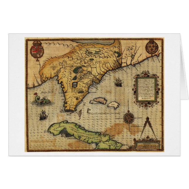 FloridaPanoramic MapFlorida Hälsningskort (Framsidan Horizontal)