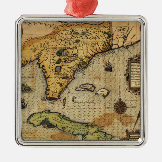 FloridaPanoramic MapFlorida Julgransprydnad Metall (Framsidan)