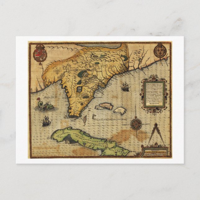 FloridaPanoramic MapFlorida Vykort (Framsida)
