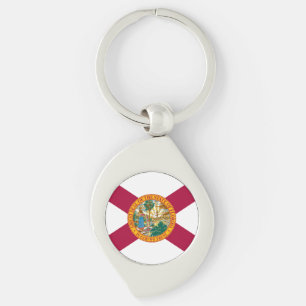 Floridas delstatsflagga swirl silverfärgad nyckelring