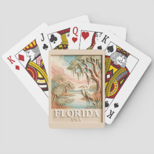 Floridas Everglades Vilda Fåglar Textur Landskap Casinokort