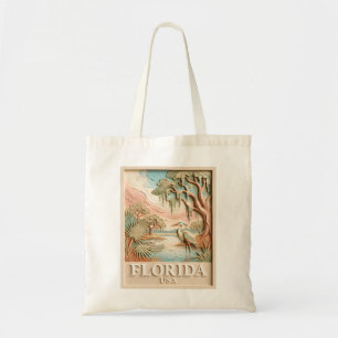 Floridas Everglades Vilda Fåglar Textur Landskap Tygkasse