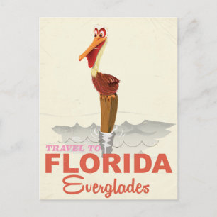 Floridas Everglades vintage reseskylt Vykort
