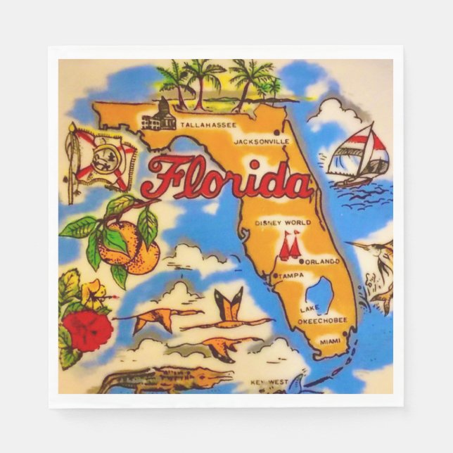 Floridas partytillbehör pappersservett (Framsidan)