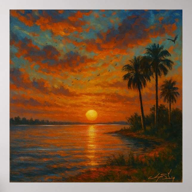 Floridian Sunset Landscape Poster (Framsidan)
