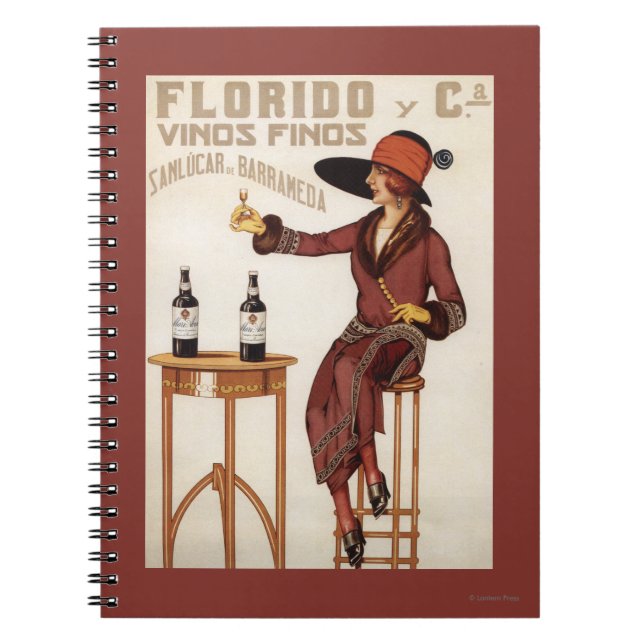 Florido Vinos Finos - Sanlucar de Barrameda Anteckningsbok Med Spiral (Framsidan)