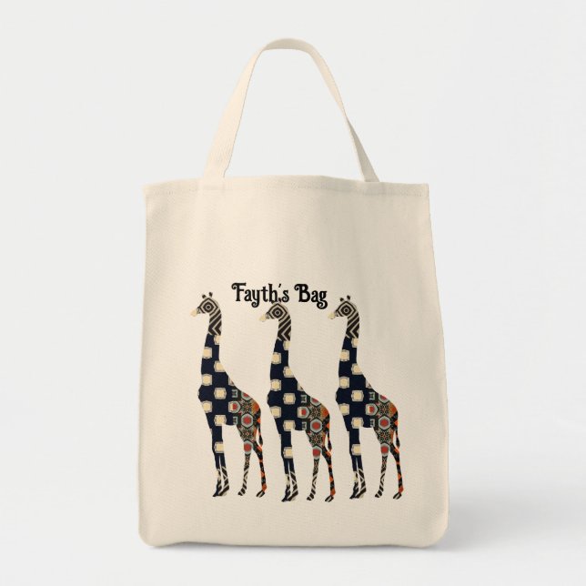 Florillas Giraffe Tote Bag Tygkasse (Framsidan)