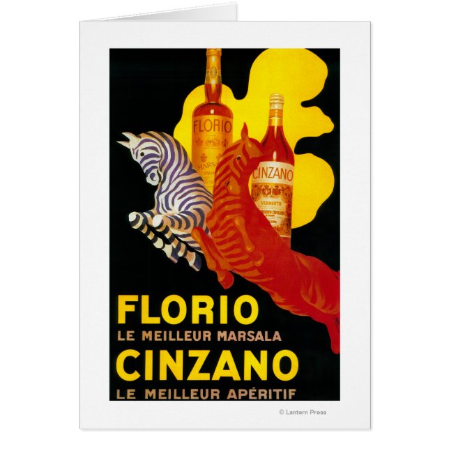 Florio Cinzano Vintage PosterEurope Hälsningskort (Framsidan)