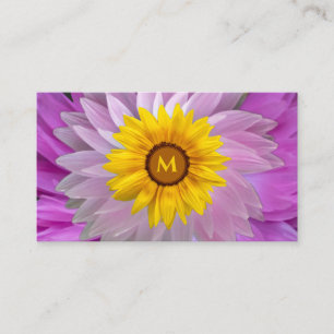 Floriserade blommar i monogram kalligrafi QR-kod Visitkort