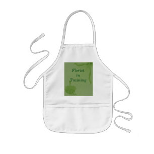 "Florism in training" - Grönt Flower Basket Barnförkläde