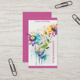 Florist affärskort. Snyggt stänkte blommor. Visitkort