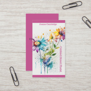 Florist affärskort. Snyggt stänkte blommor. Visitkort