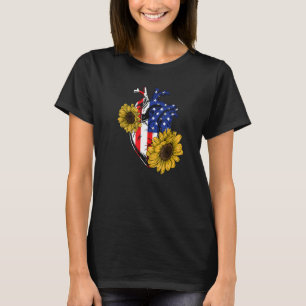 Florist American Flagga 4 juli Blommigt Anatomical T Shirt