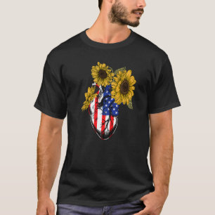 Florist American Flagga 4 juli Blommigt Anatomical T Shirt