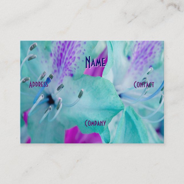 Florist - Blå Blommigten Gul ros Visitkort (Framsida)