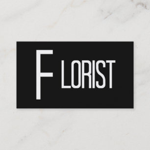 Florist Black and White Affärskort Visitkort