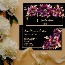 Florist Black Visitkort