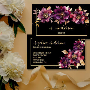 Florist Black Visitkort