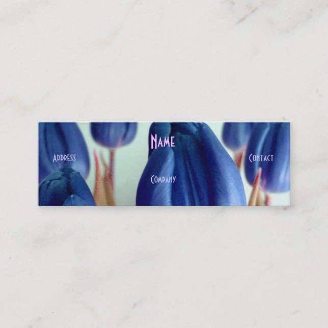 Florist - Blue Beige Tulips Mini Visitkort (Framsida)