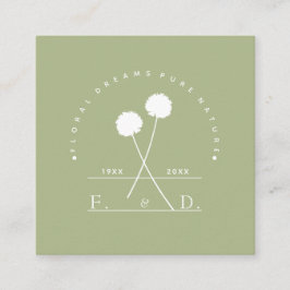 Florist Business Minimalist Fyrkantigt Visitkort