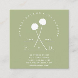 Florist Business Minimalist Fyrkantigt Visitkort