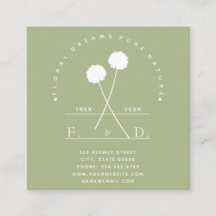 Florist Business Minimalist Fyrkantigt Visitkort