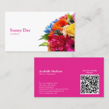 Florist Colorful Blommigt Bouquet med QR-kod