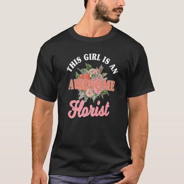 Florist Floriculturist Blommigt Designer Flower De T Shirt (Framsida)