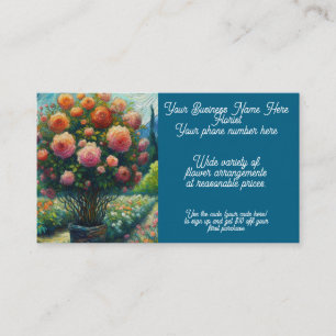 Florist Flower Arrangemangare Ro Topiary Van Gogh Visitkort
