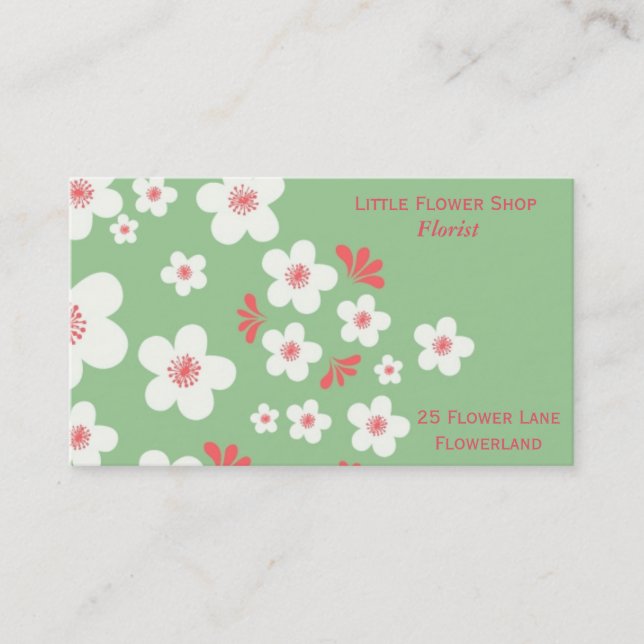 Florist Flower Shop Snyggt business Visitkort (Framsida)