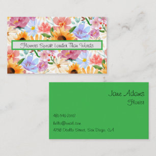 Florist Flower Shop Visitkort
