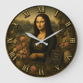 Florist Funny Mona Lisa Flower Shop Gift Stor Klocka