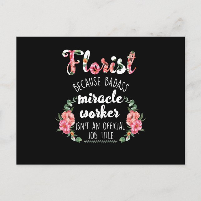 Florist  Gardener Flowers Bouquet Florist Vykort (Framsida)