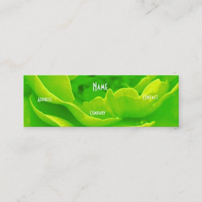 Florist - Grönt Rosa ros Mini Visitkort (Framsida)