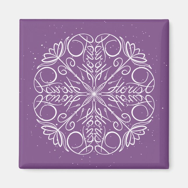 Florist - Jobbkarriär Snowflake Ord Art Magnet (Framsidan)