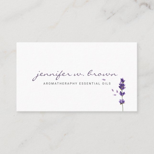 Florist Lavender Herb Löv Botanical Visitkort (Framsida)