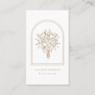 Florist med minimalistisk Arch & Line Art Flowers Visitkort