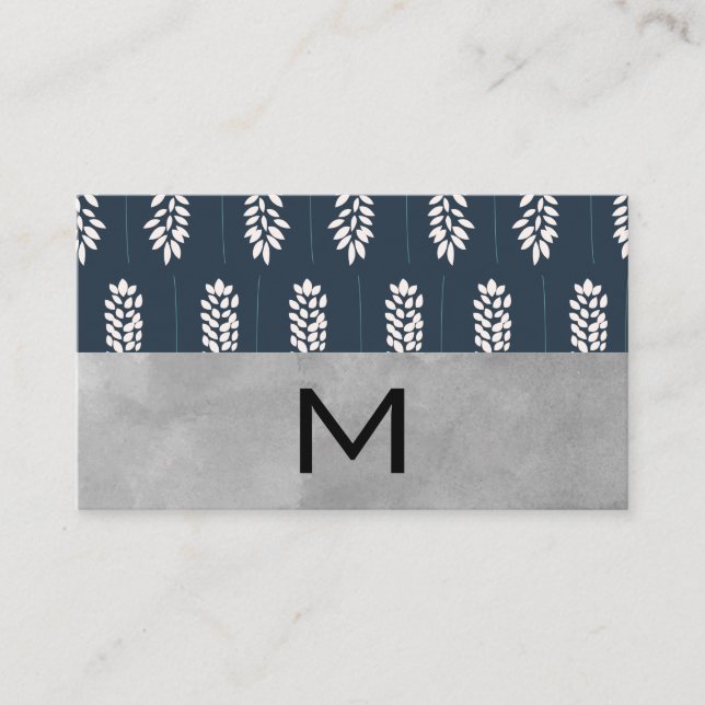 Florist | Monogram och vattenfärgblock Visitkort (Framsida)