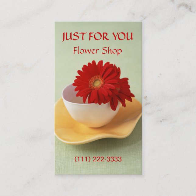 Florist- och blomsterkort - personligt kort (Framsida)