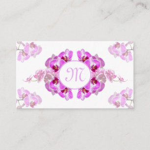 Florist orchid blommonogram kalligrafi QR-kod Visitkort