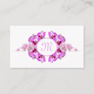 Florist orchid blommonogram kalligrafi QR-kod Visitkort