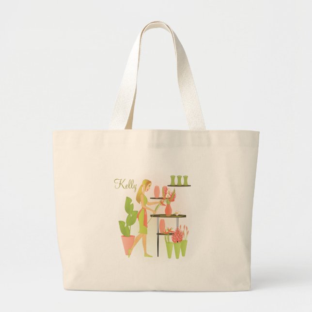 Florist-Peach Jumbo Tygkasse (Framsidan)