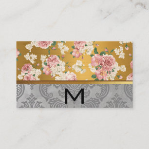 Florist Rosa Flowers Guld Metall Visitkort