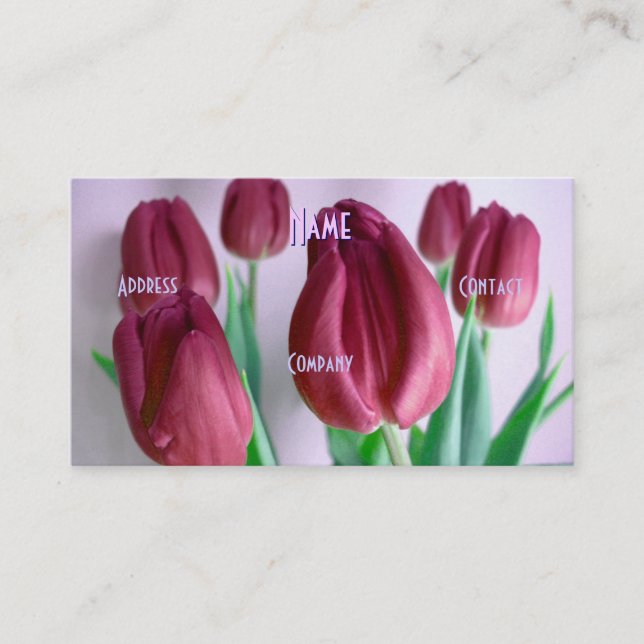 Florist - Rosey Tulips Visitkort (Framsida)