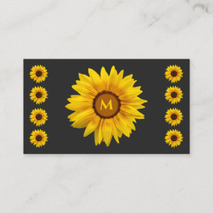 Florist-solrosmonogram-kalligrafi QR-kod Visitkort