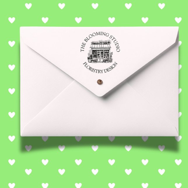 Florist Storefront Studio Rubber Frimärke Självfärgande Stämpel (Enhance your crafts with the Fresh Flowers Storefront theme rubber stamp)