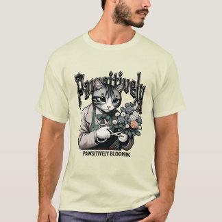 Floristiskt Kattdjur Fantasy - katt och blomma T Shirt