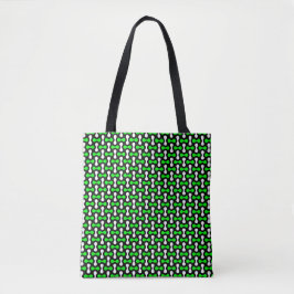 Floro Green Dumbbell All Over Print Tote Bag Tygkasse
