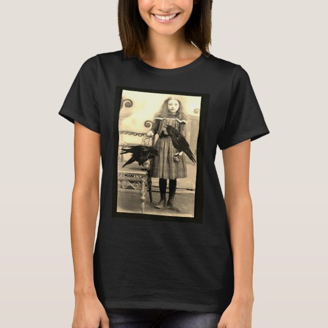 Floror och henne älsklings- Ravens T-shirt (Framsida)